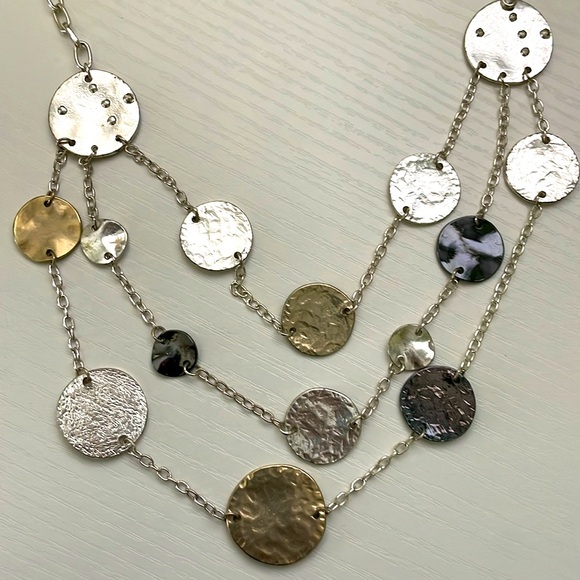 🍄 Mixed Metals 3 tier necklace - Picture 2 of 3